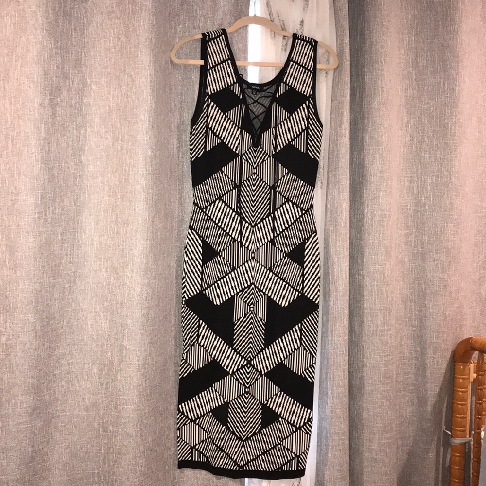 Midi white and black dress